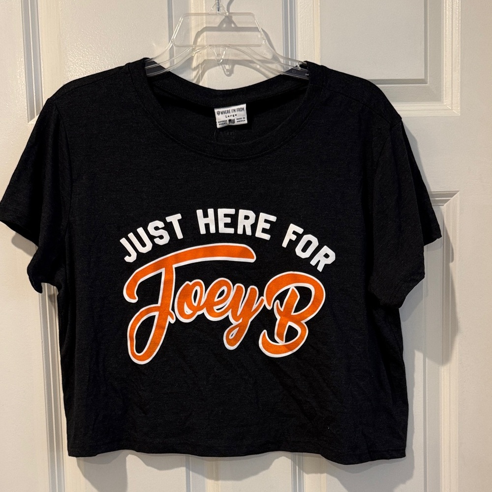 Bengals Joey B Charcoal Tee with Bold Orange and White Print